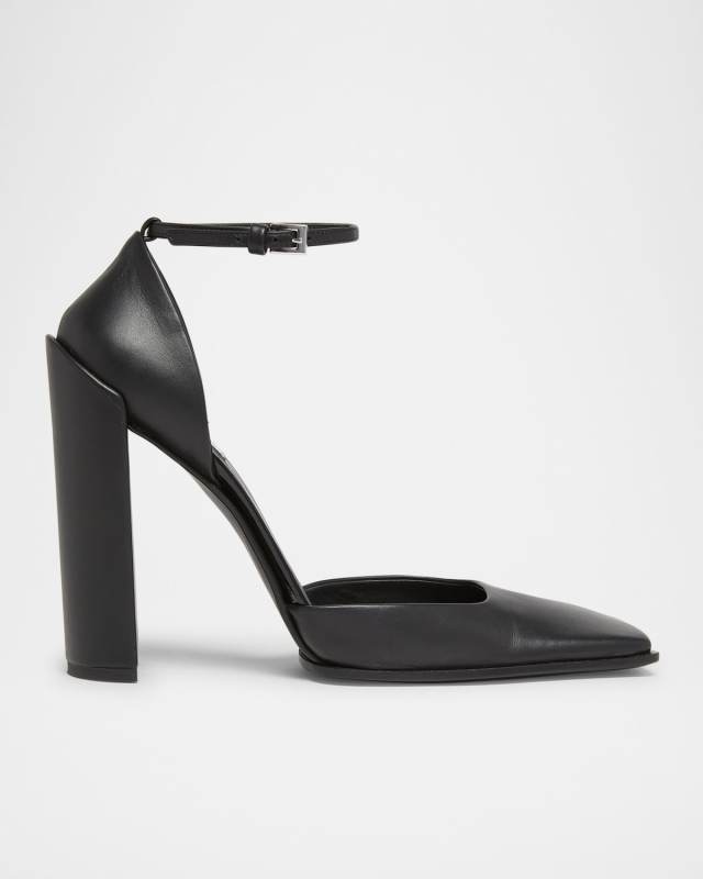 Leather d'Orsay Square-Toe Pumps